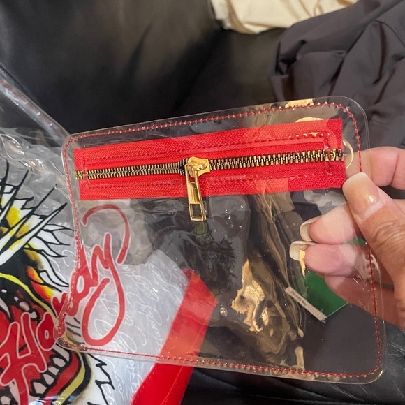 Ed Hardy Transparent Tote with Tiger and Red Accents Large - Picture 2 of 9